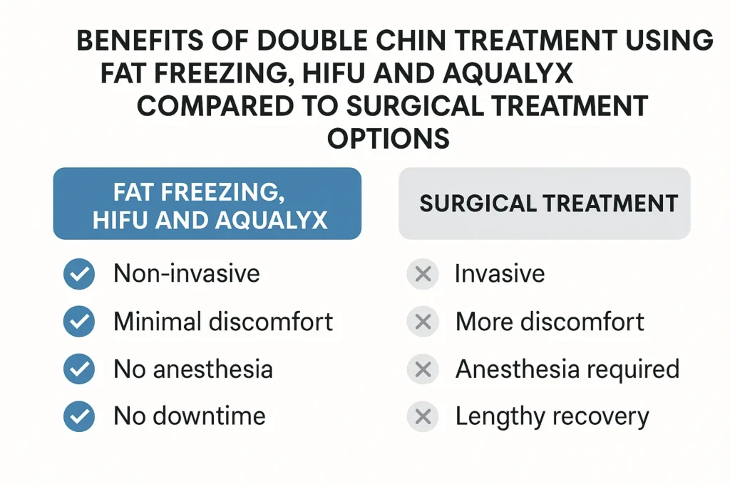 Graphic about the benefits of double chin treatment Greater London (Tower Hamlets) - from LA LIPO