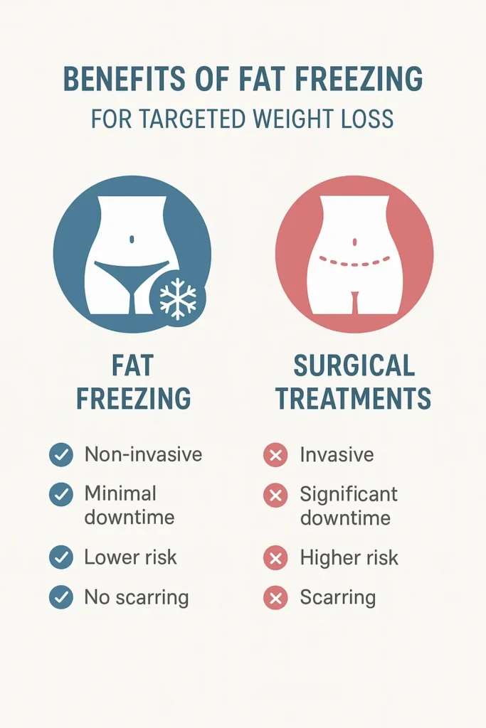 graphic showing the benefits of fat freezing Greater London (Tower Hamlets)
