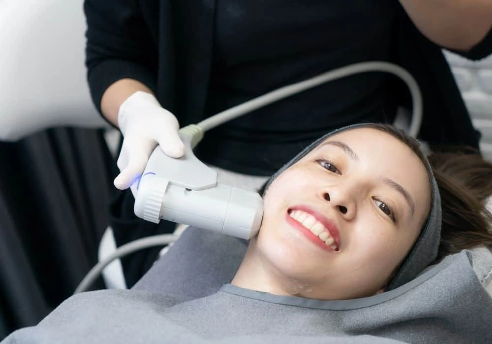 woman receiving HIFU Greater London (Tower Hamlets) book in today!